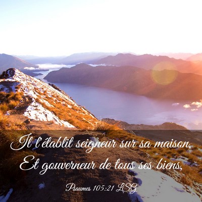 Picture 03 - Psaumes 105:21 LSG - Il l'établit seigneur sur sa maison, Et - Bible Verse Picture
