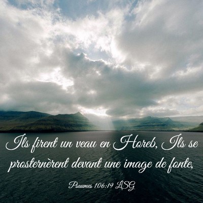 Picture 03 - Psaumes 106:19 LSG - Ils firent un veau en Horeb, Ils se - Bible Verse Picture