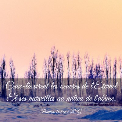 Picture 03 - Psaumes 107:24 LSG - Ceux-là virent les oeuvres de l'Eternel Et ses - Bible Verse Picture