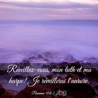 Picture 03 - Psaumes 108:2 LSG - Réveillez-vous, mon luth et ma harpe! Je - Bible Verse Picture