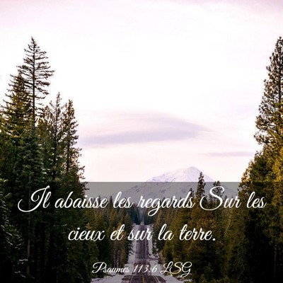 Picture 03 - Psaumes 113:6 LSG - Il abaisse les regards Sur les cieux et sur la - Bible Verse Picture