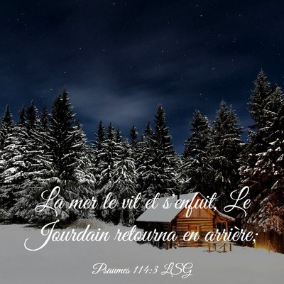 Picture 03 - Psaumes 114:3 LSG - La mer le vit et s'enfuit, Le Jourdain retourna - Bible Verse Picture