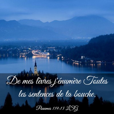 Picture 03 - Psaumes 119:13 LSG - De mes lèvres j'énumère Toutes les sentences - Bible Verse Picture