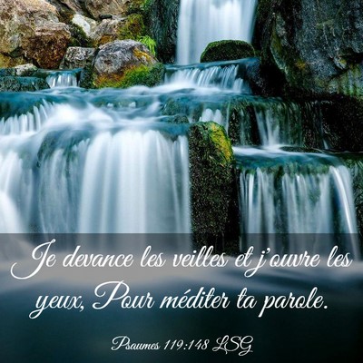 Picture 03 - Psaumes 119:148 LSG - Je devance les veilles et j'ouvre les yeux, Pour - Bible Verse Picture
