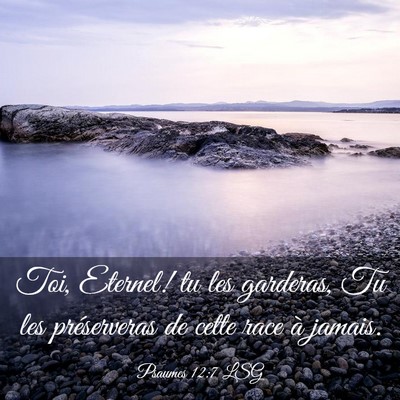 Picture 03 - Psaumes 12:7 LSG - Toi, Eternel! tu les garderas, Tu les - Bible Verse Picture