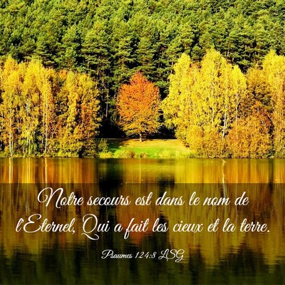 Picture 03 - Psaumes 124:8 LSG - Notre secours est dans le nom de l'Eternel, Qui a - Bible Verse Picture