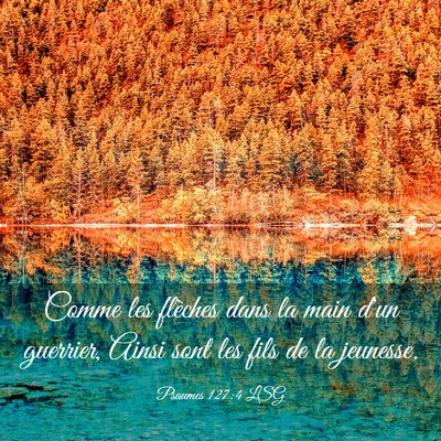 Picture 03 - Psaumes 127:4 LSG - Comme les flèches dans la main d'un guerrier, - Bible Verse Picture
