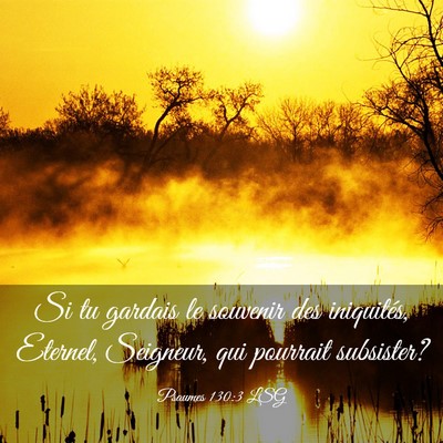 Picture 03 - Psaumes 130:3 LSG - Si tu gardais le souvenir des iniquités, - Bible Verse Picture