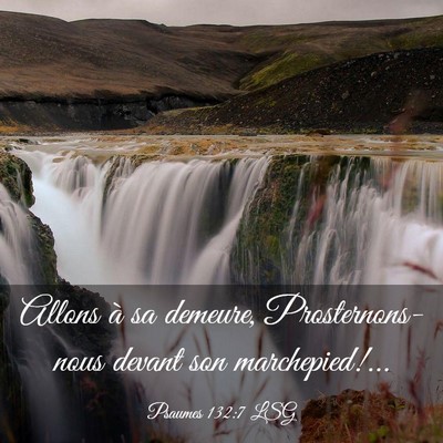 Picture 03 - Psaumes 132:7 LSG - Allons à sa demeure, Prosternons-nous devant son - Bible Verse Picture