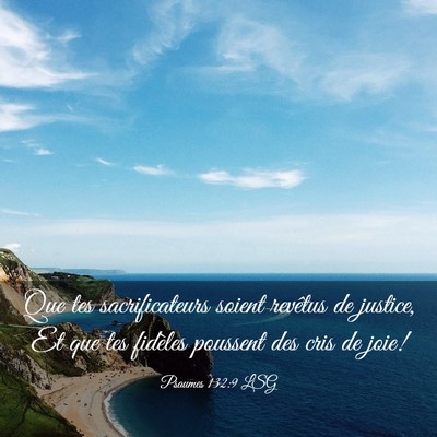 Picture 03 - Psaumes 132:9 LSG - Que tes sacrificateurs soient revêtus de - Bible Verse Picture