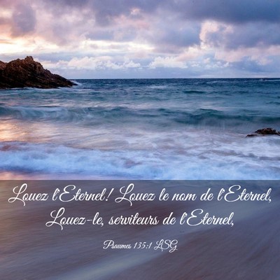 Picture 03 - Psaumes 135:1 LSG - Louez l'Eternel! Louez le nom de l'Eternel, - Bible Verse Picture