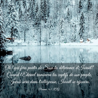 Picture 03 - Psaumes 14:7 LSG - Oh! qui fera partir de Sion la délivrance - Bible Verse Picture