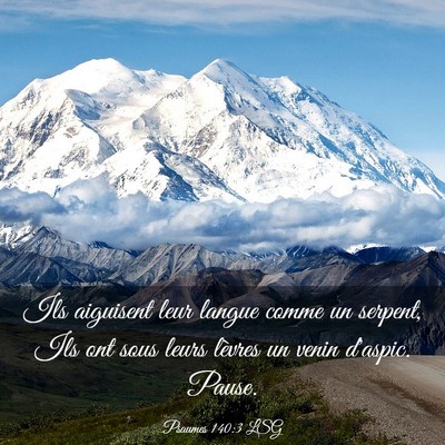 Picture 03 - Psaumes 140:3 LSG - Ils aiguisent leur langue comme un serpent, Ils - Bible Verse Picture