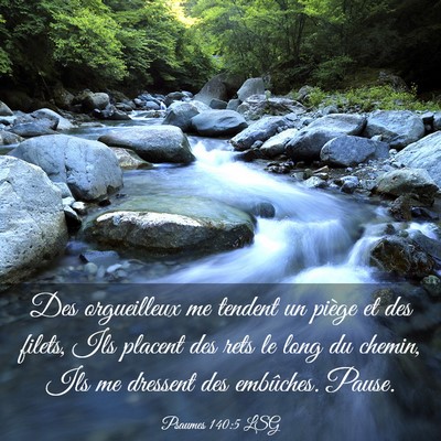 Picture 03 - Psaumes 140:5 LSG - Des orgueilleux me tendent un piège et des - Bible Verse Picture