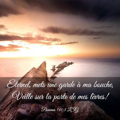 Picture 03 - Psaumes 141:3 LSG - Eternel, mets une garde à ma bouche, Veille sur - Bible Verse Picture