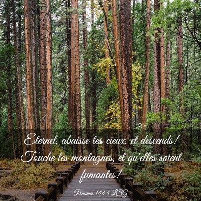 Picture 03 - Psaumes 144:5 LSG - Eternel, abaisse tes cieux, et descends! Touche - Bible Verse Picture