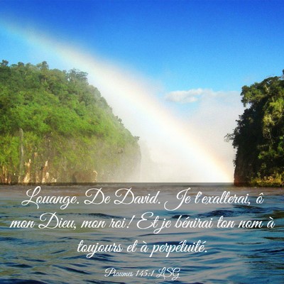 Picture 03 - Psaumes 145:1 LSG - Louange. De David. Je t'exalterai, ô mon Dieu, - Bible Verse Picture