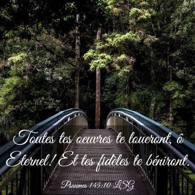 Picture 03 - Psaumes 145:10 LSG - Toutes tes oeuvres te loueront, ô Eternel! Et - Bible Verse Picture