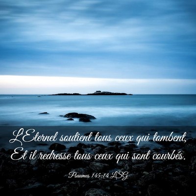 Picture 03 - Psaumes 145:14 LSG - L'Eternel soutient tous ceux qui tombent, Et il - Bible Verse Picture