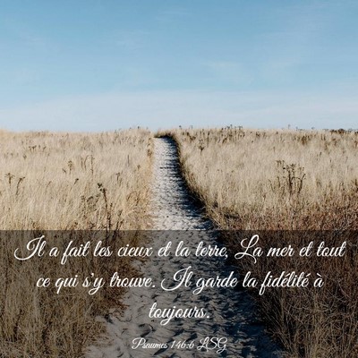 Picture 03 - Psaumes 146:6 LSG - Il a fait les cieux et la terre, La mer et tout - Bible Verse Picture