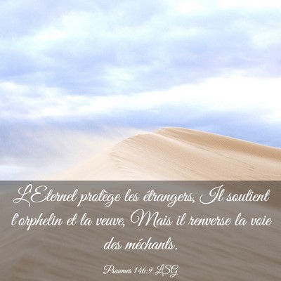 Picture 03 - Psaumes 146:9 LSG - L'Eternel protège les étrangers, Il soutient - Bible Verse Picture