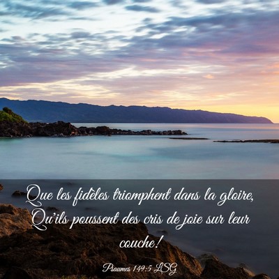 Picture 03 - Psaumes 149:5 LSG - Que les fidèles triomphent dans la gloire, - Bible Verse Picture