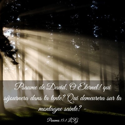 Picture 03 - Psaumes 15:1 LSG - Psaume de David. O Eternel! qui séjournera dans - Bible Verse Picture