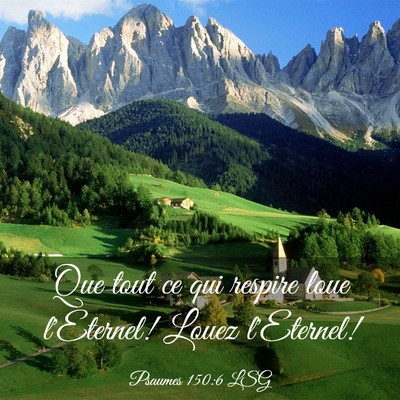 Picture 03 - Psaumes 150:6 LSG - Que tout ce qui respire loue l'Eternel! Louez - Bible Verse Picture