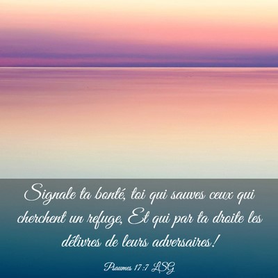 Picture 03 - Psaumes 17:7 LSG - Signale ta bonté, toi qui sauves ceux qui - Bible Verse Picture