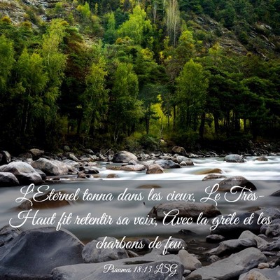 Picture 03 - Psaumes 18:13 LSG - L'Eternel tonna dans les cieux, Le Très-Haut fit - Bible Verse Picture