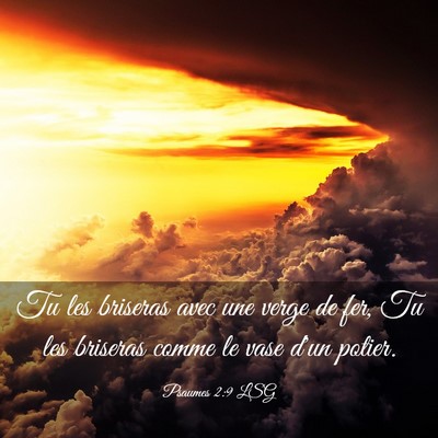 Picture 03 - Psaumes 2:9 LSG - Tu les briseras avec une verge de fer, Tu les - Bible Verse Picture