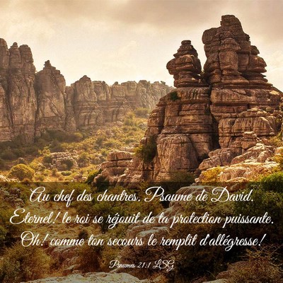 Picture 03 - Psaumes 21:1 LSG - Au chef des chantres. Psaume de David. Eternel! - Bible Verse Picture
