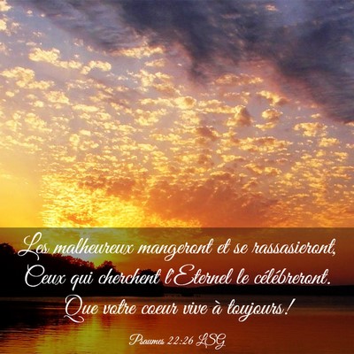 Picture 03 - Psaumes 22:26 LSG - Les malheureux mangeront et se rassasieront, Ceux - Bible Verse Picture