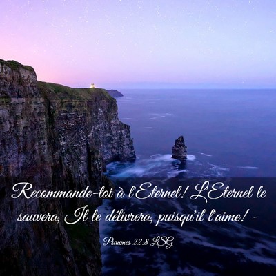 Picture 03 - Psaumes 22:8 LSG - Recommande-toi à l'Eternel! L'Eternel le - Bible Verse Picture