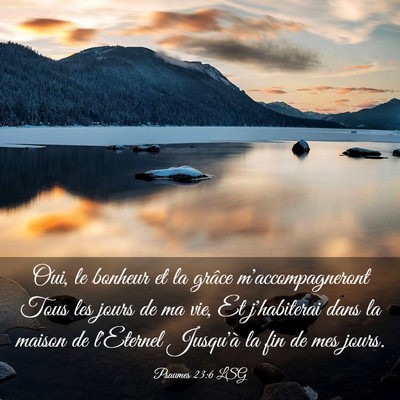 Picture 03 - Psaumes 23:6 LSG - Oui, le bonheur et la grâce m'accompagneront - Bible Verse Picture