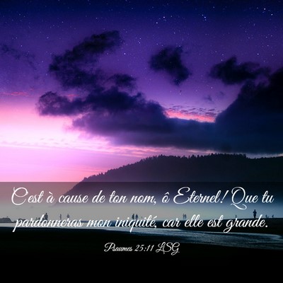 Picture 03 - Psaumes 25:11 LSG - C'est à cause de ton nom, ô Eternel! Que tu - Bible Verse Picture