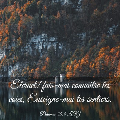 Picture 03 - Psaumes 25:4 LSG - Eternel! fais-moi connaître tes voies, - Bible Verse Picture