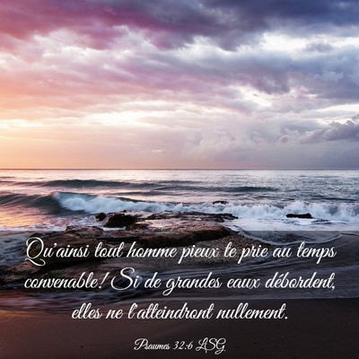 Picture 03 - Psaumes 32:6 LSG - Qu'ainsi tout homme pieux te prie au temps - Bible Verse Picture