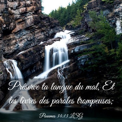 Picture 03 - Psaumes 34:13 LSG - Préserve ta langue du mal, Et tes lèvres des - Bible Verse Picture