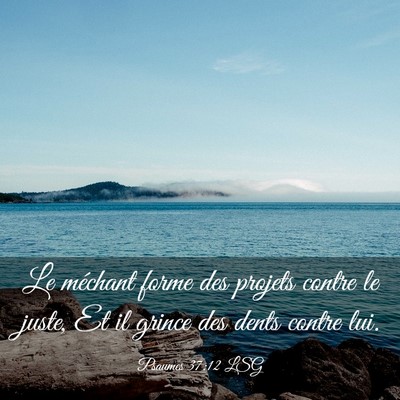 Picture 03 - Psaumes 37:12 LSG - Le méchant forme des projets contre le juste, Et - Bible Verse Picture
