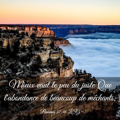Picture 03 - Psaumes 37:16 LSG - Mieux vaut le peu du juste Que l'abondance de - Bible Verse Picture