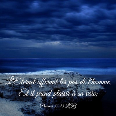 Picture 03 - Psaumes 37:23 LSG - L'Eternel affermit les pas de l'homme, Et il - Bible Verse Picture