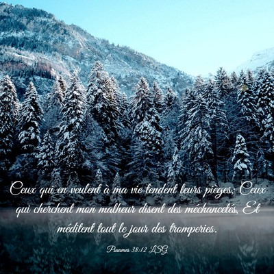 Picture 03 - Psaumes 38:12 LSG - Ceux qui en veulent à ma vie tendent leurs - Bible Verse Picture
