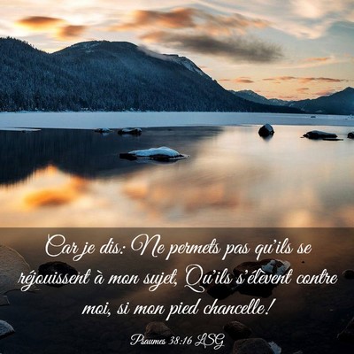 Picture 03 - Psaumes 38:16 LSG - Car je dis: Ne permets pas qu'ils se réjouissent - Bible Verse Picture