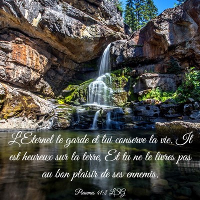 Picture 03 - Psaumes 41:2 LSG - L'Eternel le garde et lui conserve la vie. Il est - Bible Verse Picture