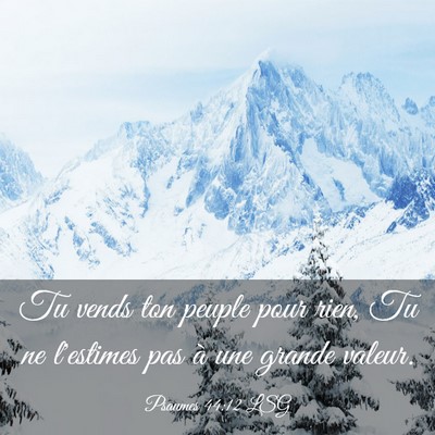 Picture 03 - Psaumes 44:12 LSG - Tu vends ton peuple pour rien, Tu ne l'estimes - Bible Verse Picture