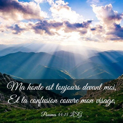 Picture 03 - Psaumes 44:15 LSG - Ma honte est toujours devant moi, Et la confusion - Bible Verse Picture