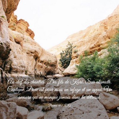 Picture 03 - Psaumes 46:1 LSG - Au chef des chantres. Des fils de Koré. Sur - Bible Verse Picture