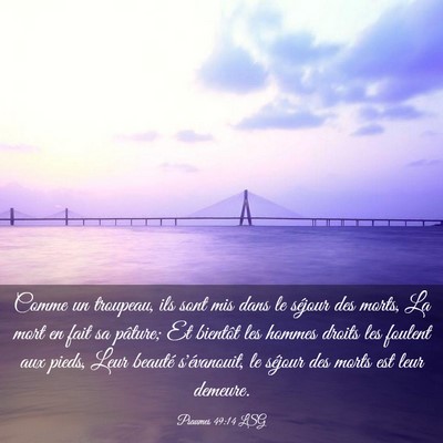 Picture 03 - Psaumes 49:14 LSG - Comme un troupeau, ils sont mis dans le séjour - Bible Verse Picture