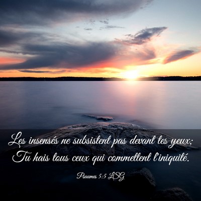 Picture 03 - Psaumes 5:5 LSG - Les insensés ne subsistent pas devant tes yeux; - Bible Verse Picture